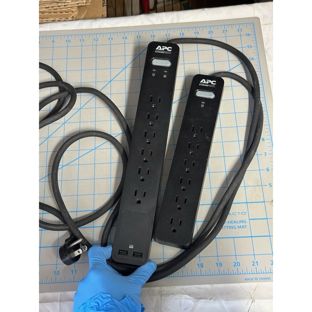 APC Surge Protector Power Strip Lot of 2 w/ USB Charging Ports